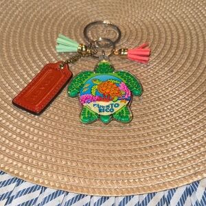 Colorful Turtle purse charm with Puerto Rico Design